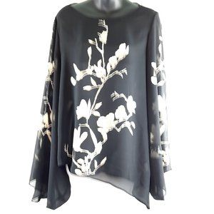 ❤️ Large Elegant Asymmetrical Sheer Light Weight Long Sleeve Tunic